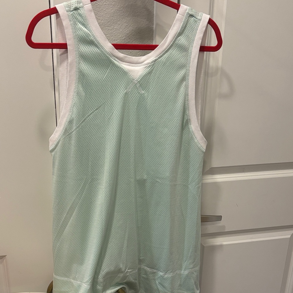 EUC FP Movement Mint Green Basketball Jersey Dress with Built-In Sport Romper